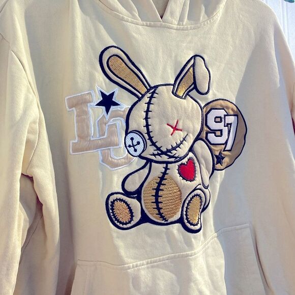 Lucky Charm Hoodie Bunny Design kangaroo pocket Sz L - Picture 8 of 8